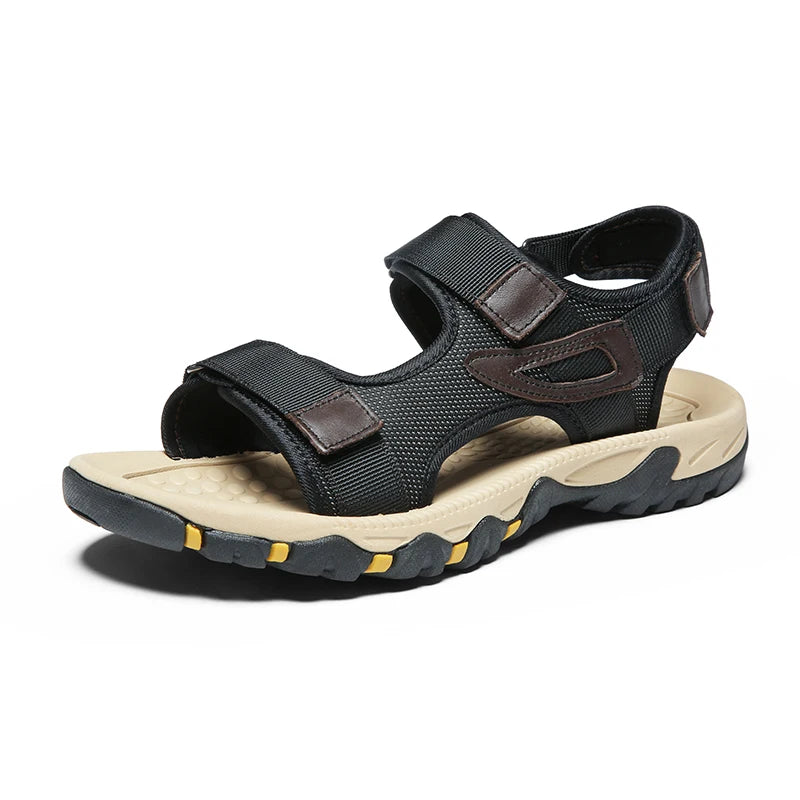 Men’s Thick-Soled Summer Sandals – Open-Toe Non-Slip Mesh Beach Shoes