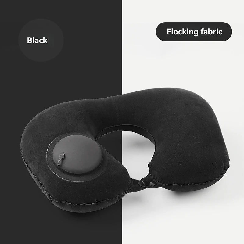 Inflatable Travel Neck Pillow – Portable U-Shaped Press-to-Inflate Pillow