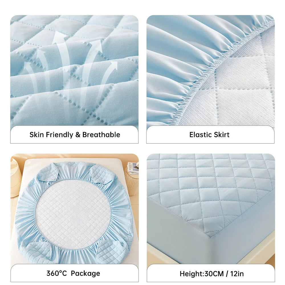 3D Air Fabric Thick Waterproof Mattress Protector – Breathable, Soft & Durable Bed Cover
