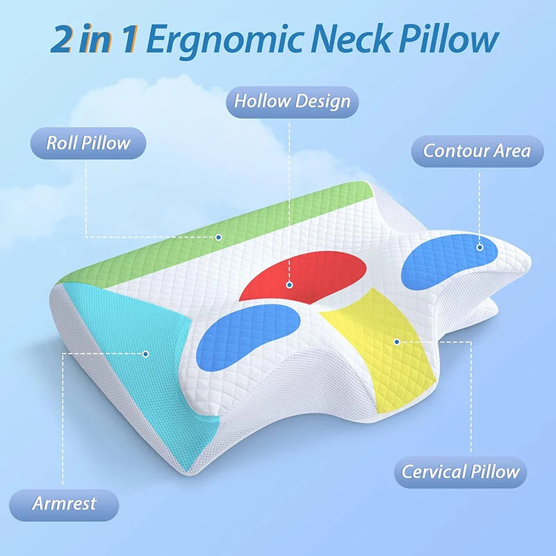 Orthopaedic Memory Foam Pillow – Contoured Support for Neck & Spine