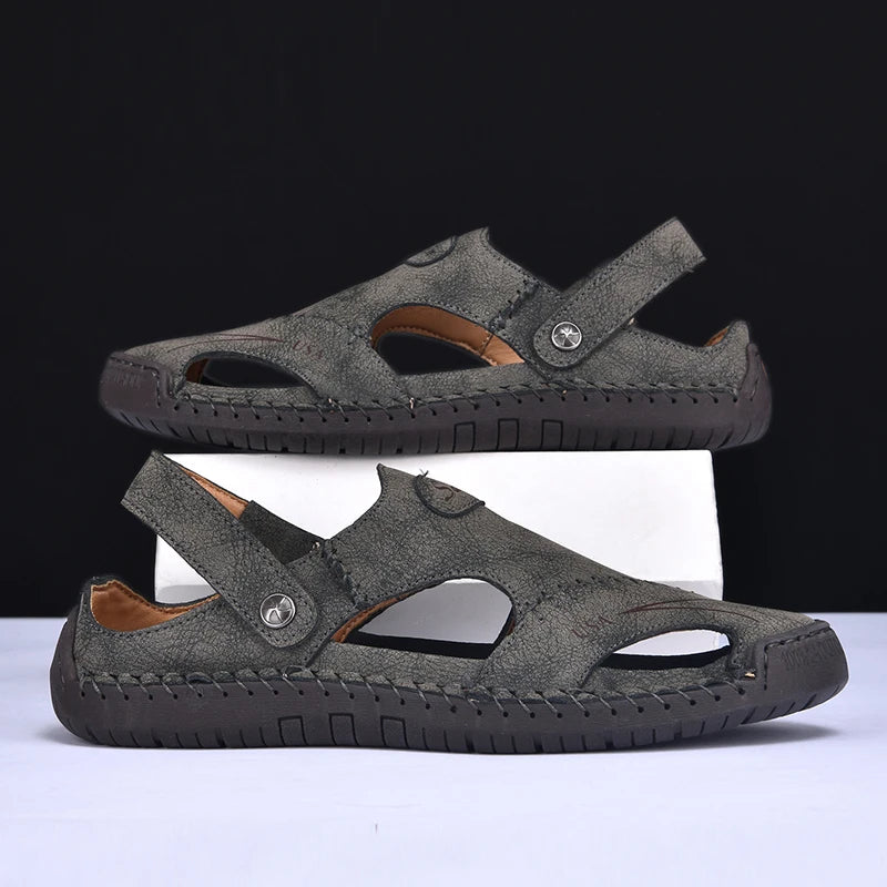 New Handmade Summer Sandals for Men – Breathable Outdoor Leather Shoes