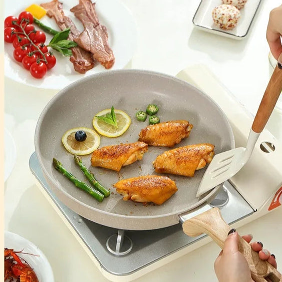 Aluminium Alloy Ceramic-Coated Wok for Gas & Induction - Non-Stick Frying Pan