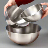 3pcs Stainless Steel Mixing Bowl Set with Measuring Scale – Non-Slip, Durable