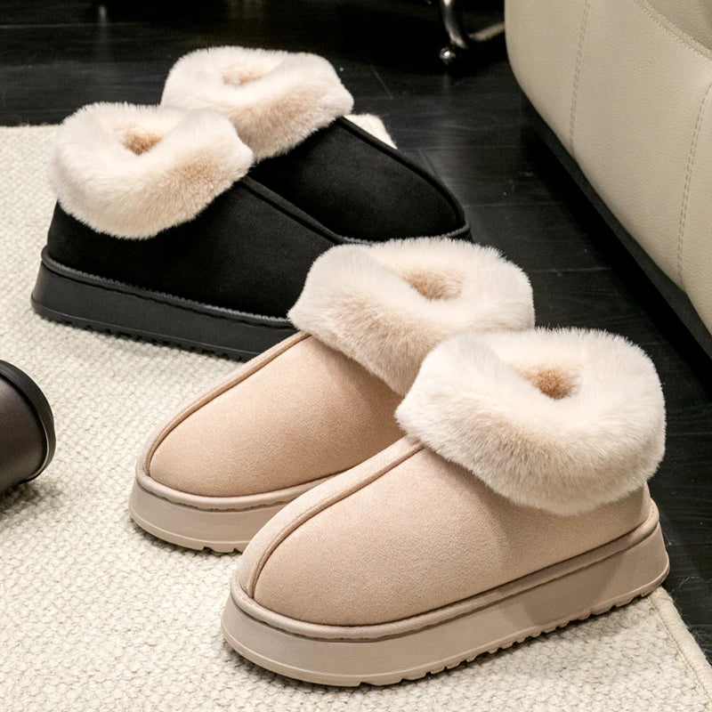 Women's Winter Faux Suede Slippers – Ultra Warm & Anti-Slip