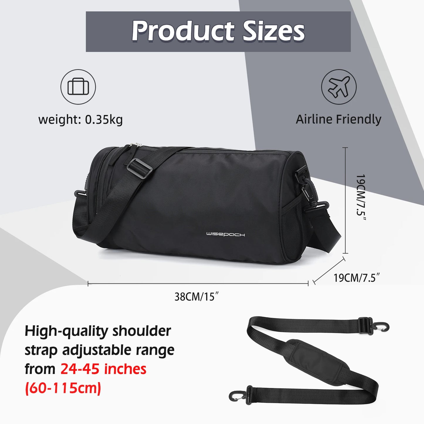 Women’s Waterproof Gym, Yoga & Weekend Bag with Shoe Compartment
