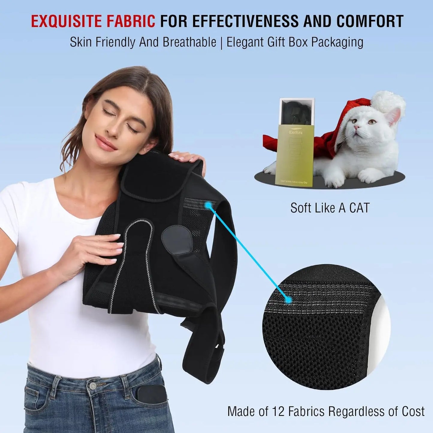 Adjustable Back, Shoulder Support for Women – Ergonomic Alignment Strap