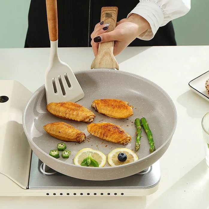 Aluminium Alloy Ceramic-Coated Wok for Gas & Induction - Non-Stick Frying Pan