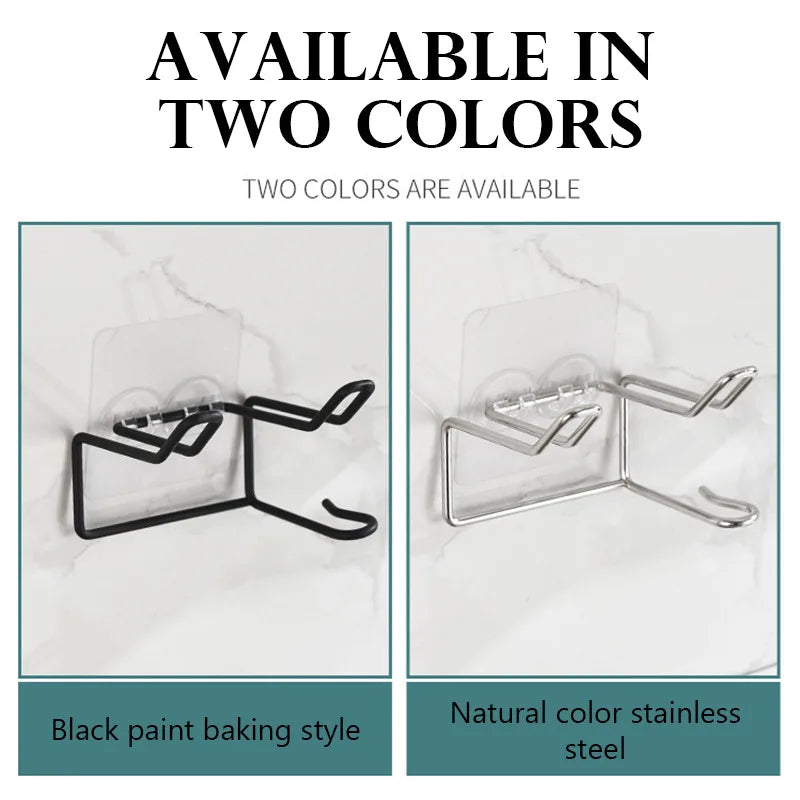 No-Drill Wall-Mounted Stainless Steel Hair Dryer Holder & Organizer Dealprice.co.uk