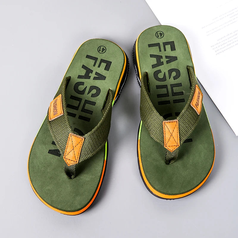 Summer Flip-Flops for Men – Non-Slip Outdoor Beach Slides with Street Style Look