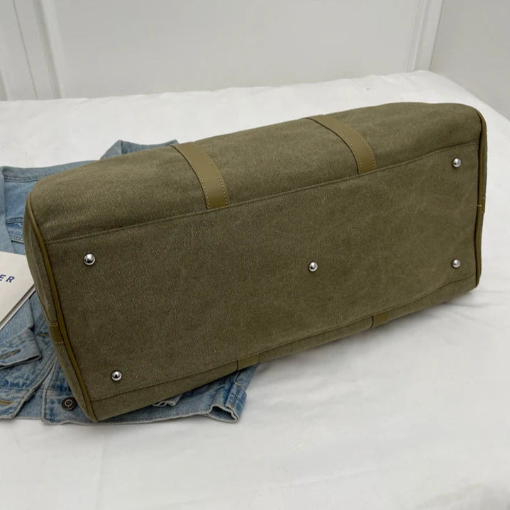 Large Capacity Canvas Travel Duffel – Foldable, Durable & Unisex Shoulder Bag