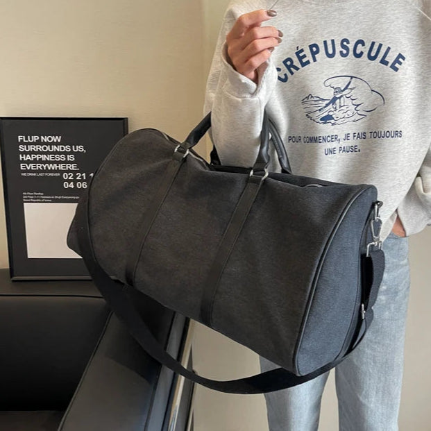 Large Capacity Canvas Travel Duffel – Foldable, Durable & Unisex Shoulder Bag