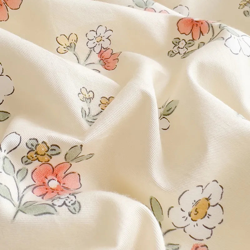 100% Cotton Floral Bed Sheet Set – Ultra Soft Pink/Purple Blossom Print