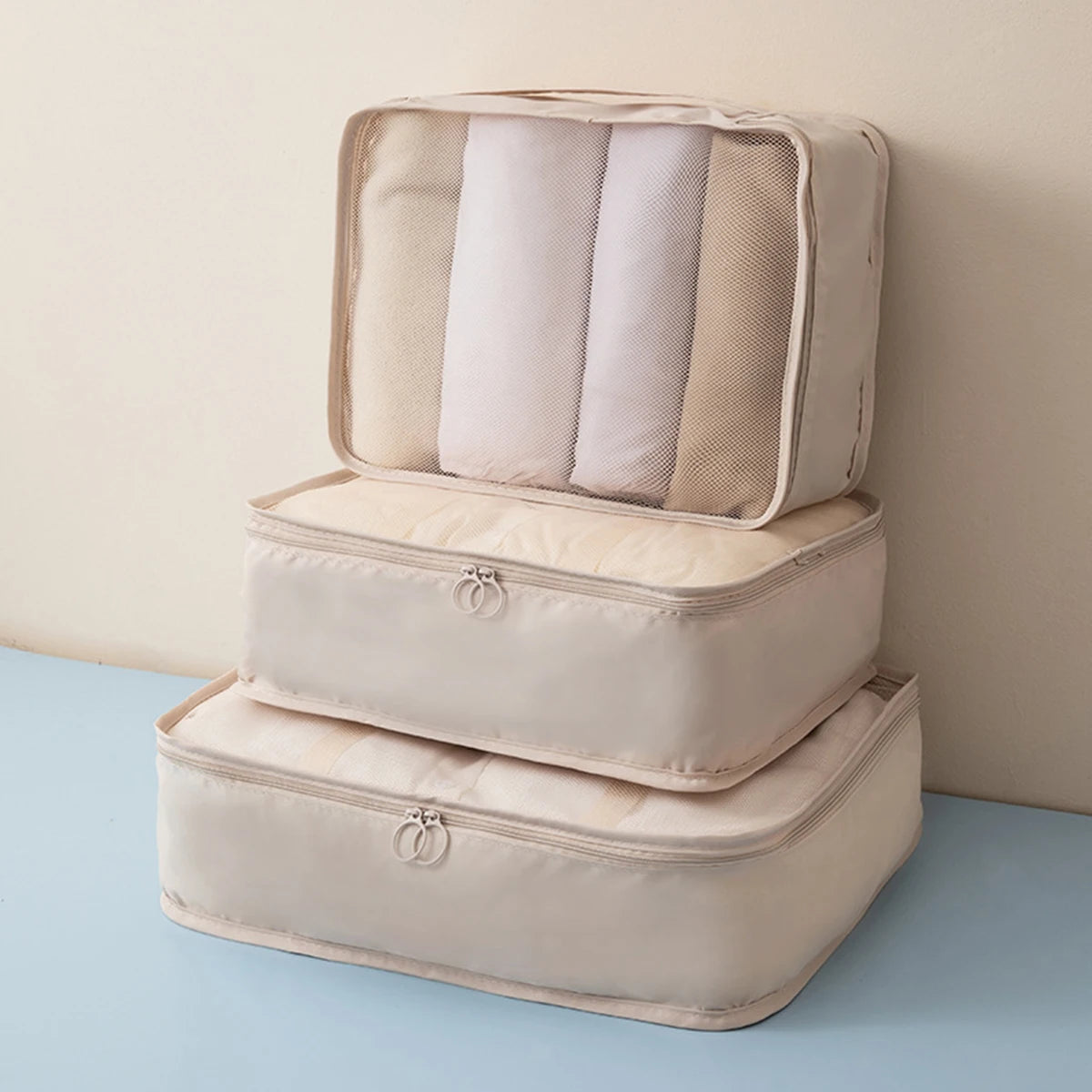 3PCS Travel Packing Cubes Set – Lightweight, Breathable, Multi-Size Luggage Organisers