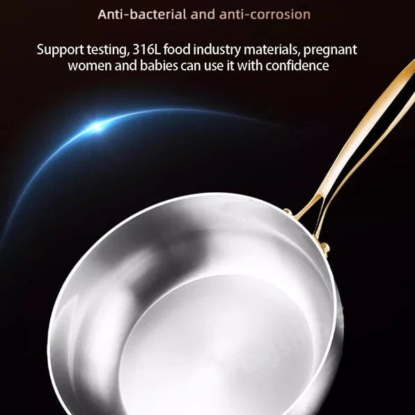 Stainless steel frying pan