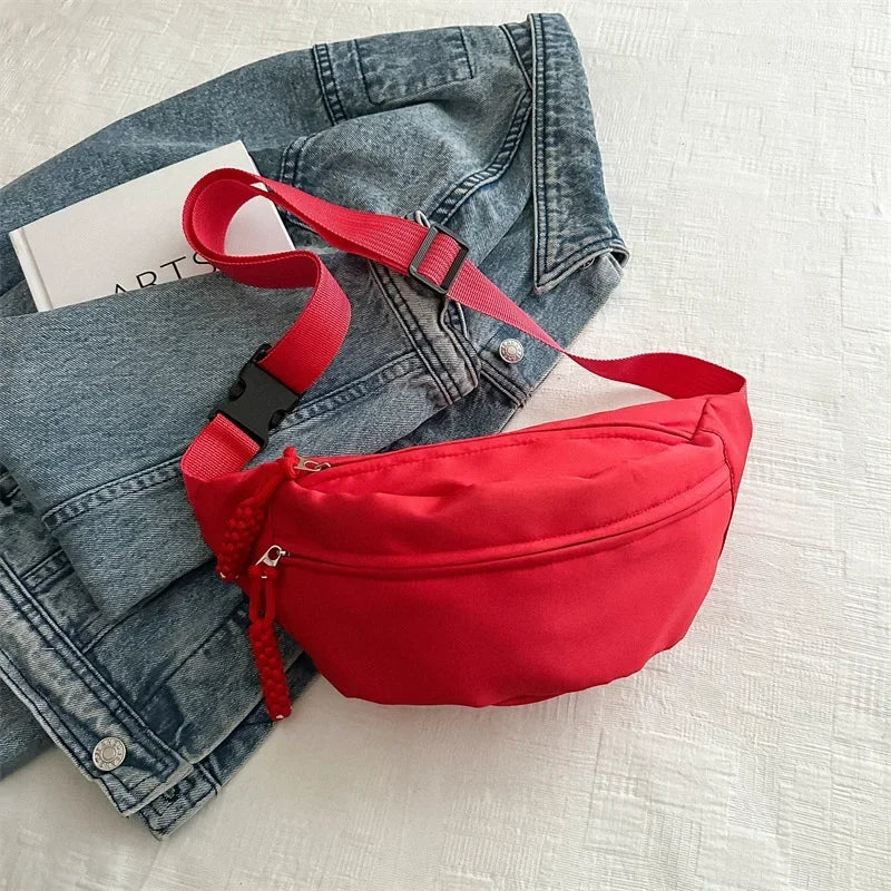 Canvas Running Waist & Chest Bag – Casual Crossbody Fanny Pack for Women