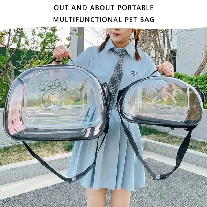 Transparent Pet Shoulder Crossbody Bag – Breathable Carrier for Cats & Small Dogs Dealprice.co.uk