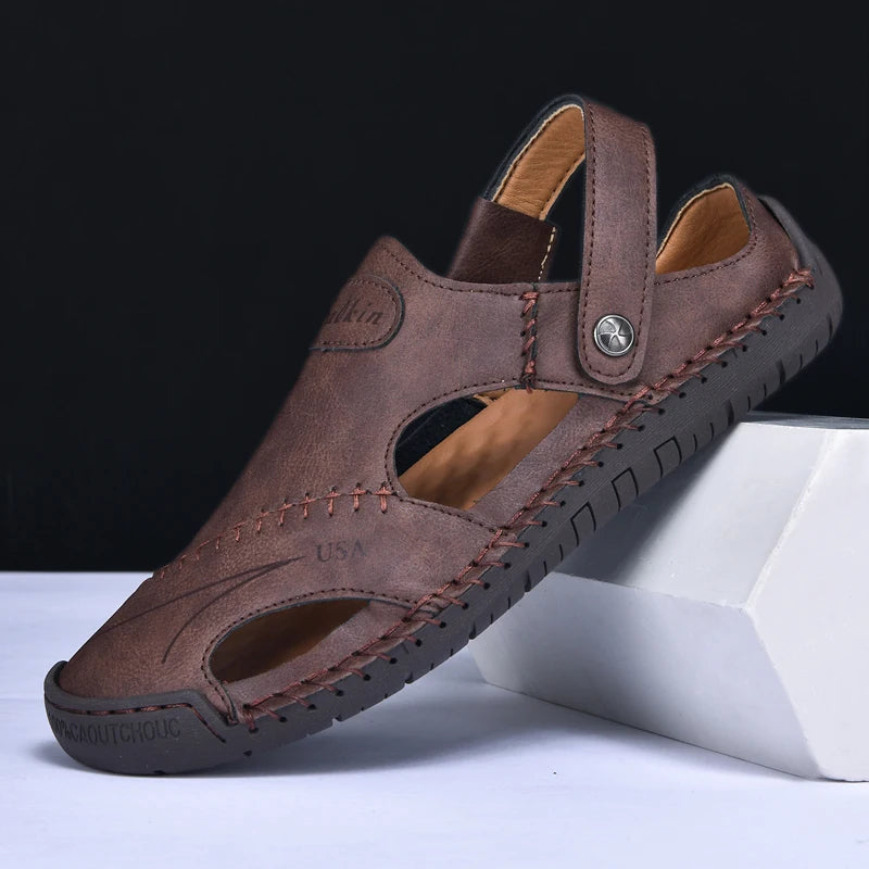 New Handmade Summer Sandals for Men – Breathable Outdoor Leather Shoes