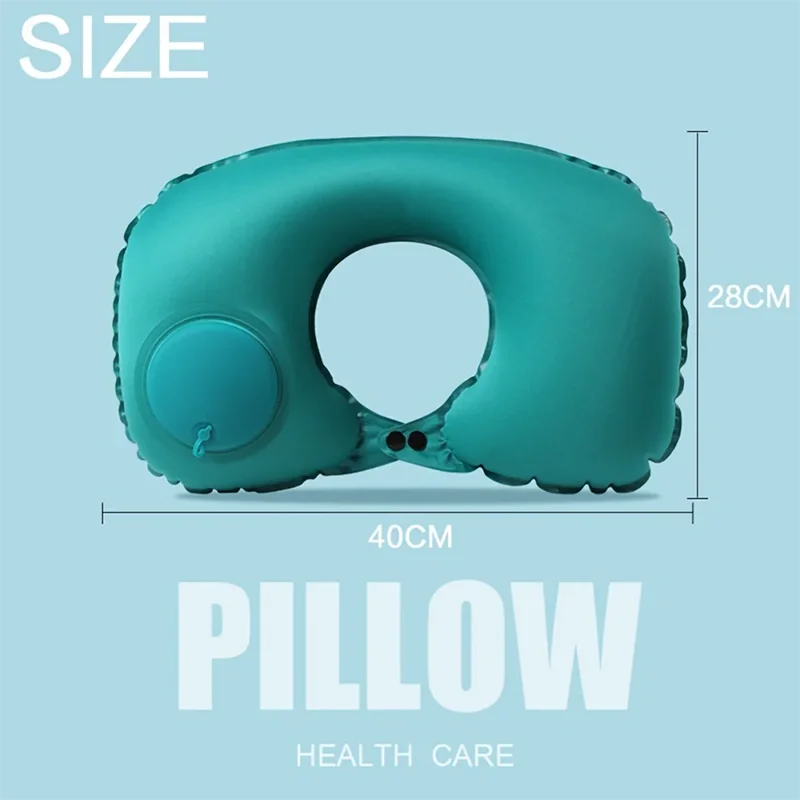 Inflatable Travel Neck Pillow – Portable U-Shaped Press-to-Inflate Pillow