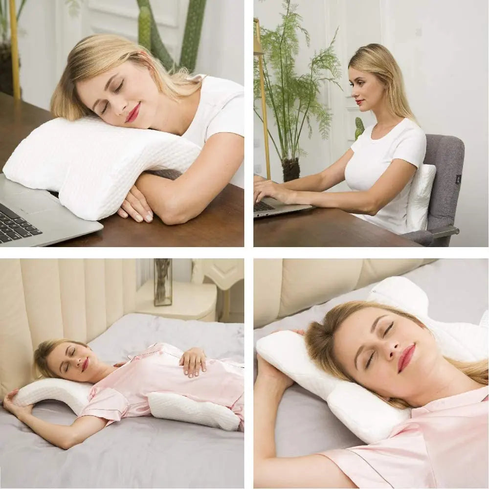 U-Shaped Orthopedic Memory Foam Pillow – Neck & Arm Support for Side Sleepers