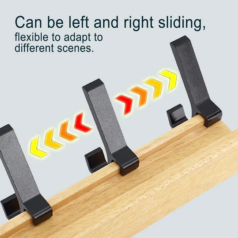 Nordic Wall Mounted Wooden Coat Rack with 5 Movable Hooks Ideal for Coats