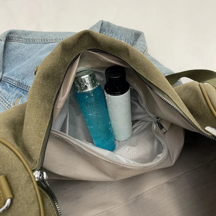 Large Capacity Canvas Travel Duffel – Foldable, Durable & Unisex Shoulder Bag
