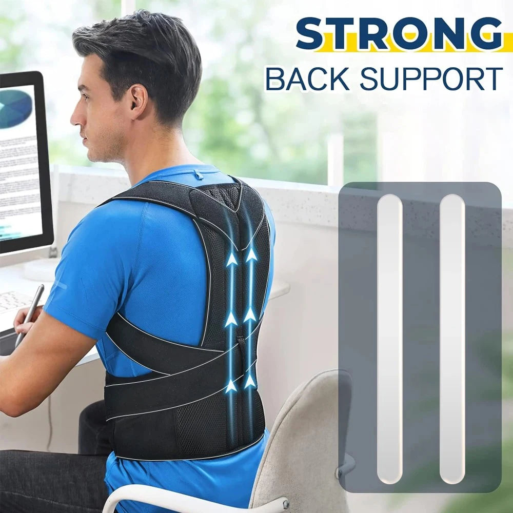 Back Support Posture Corrector Brace Lightweight Unisex Belt for Fitness
