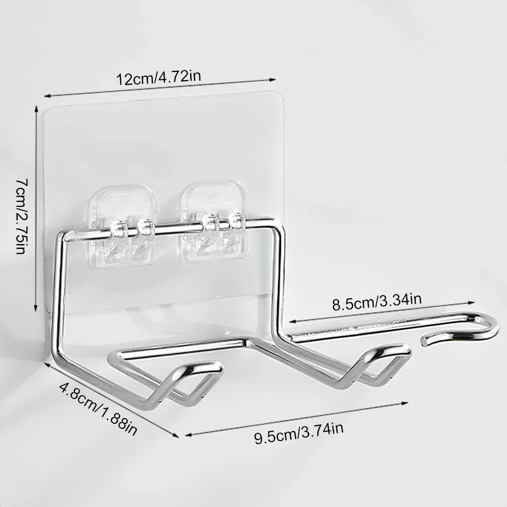 No-Drill Wall-Mounted Stainless Steel Hair Dryer Holder & Organizer Dealprice.co.uk