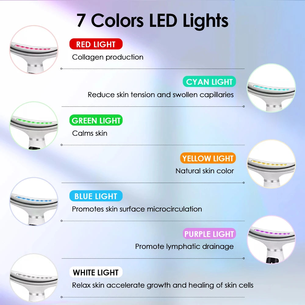 7-Colour LED Neck & Face Lifting Massager – Skin Tightening & Wrinkle Remover