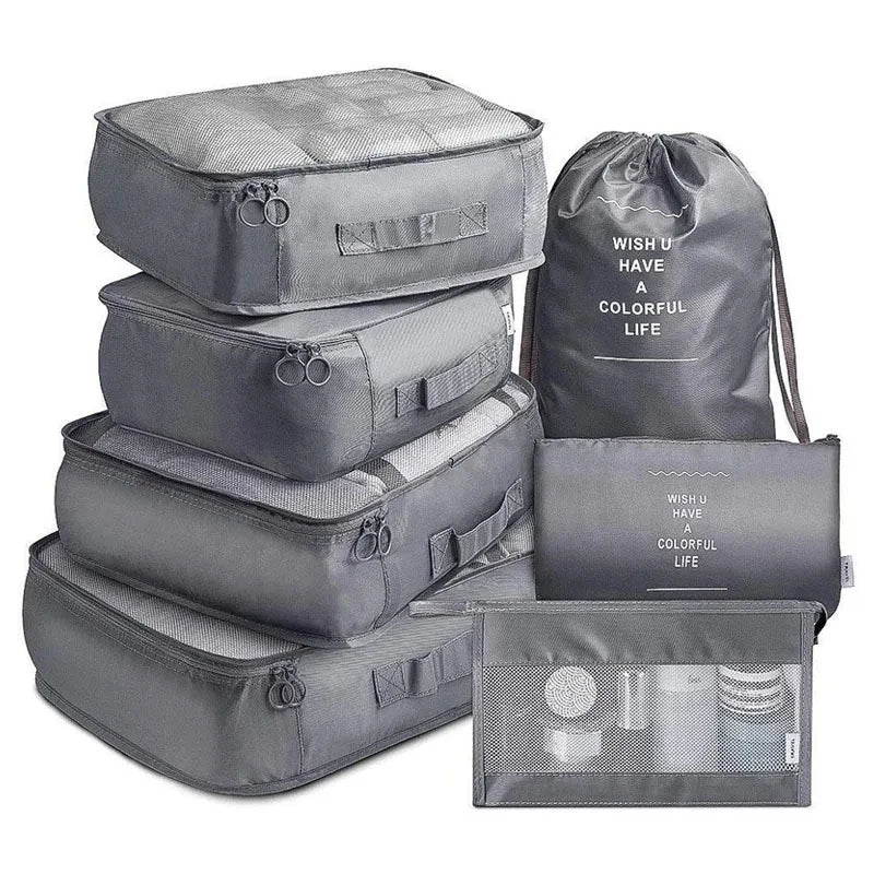 7PCS Travel Organizer Set – Packing Cubes for Clothes, Shoes & Luggage