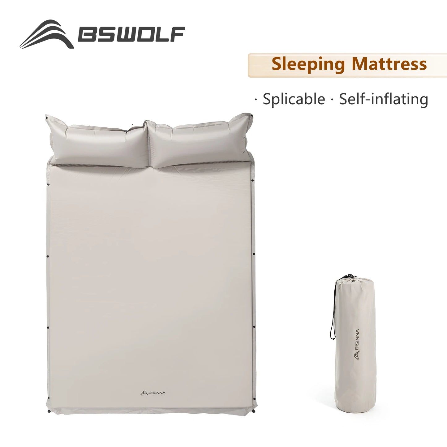 Double Inflatable Camping Mattress – Self-Inflating, Extra-Wide & Joinable Mat