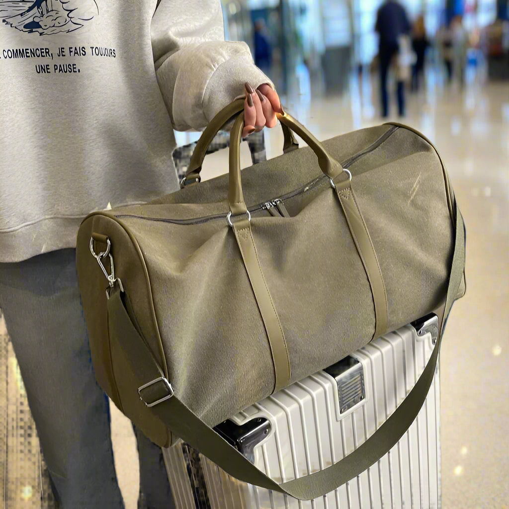 Large Capacity Canvas Travel Duffel – Foldable, Durable & Unisex Shoulder Bag