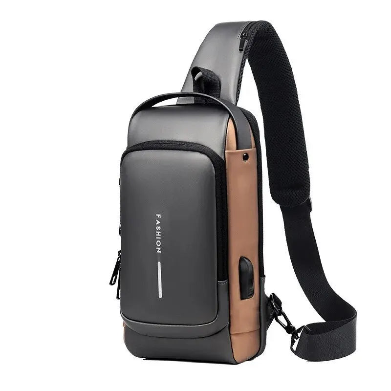 Men’s PU Leather Crossbody Bag – Anti-Theft & USB Charging Dealprice.co.uk