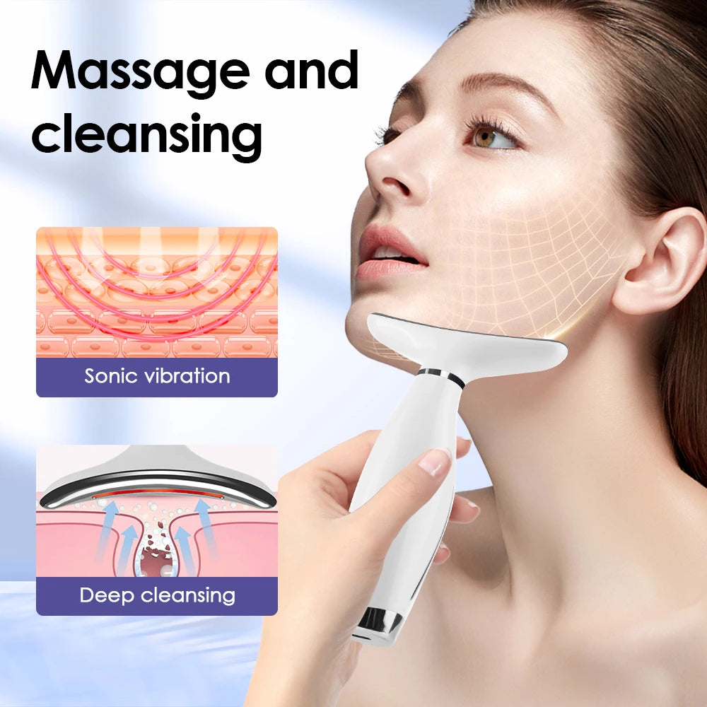 7-Colour LED Neck & Face Lifting Massager – Skin Tightening & Wrinkle Remover