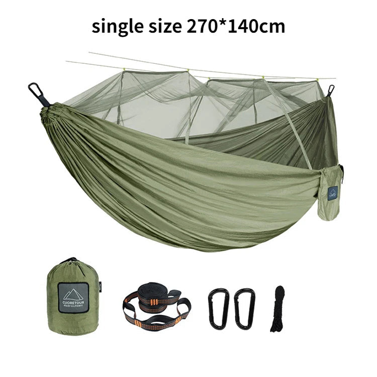 Single and Double Camping Hammock with Mosquito Net Dealprice.co.uk