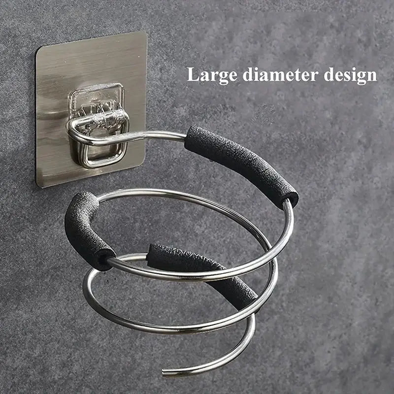 No-Drill Wall-Mounted Stainless Steel Hair Dryer Holder Dealprice.co.uk