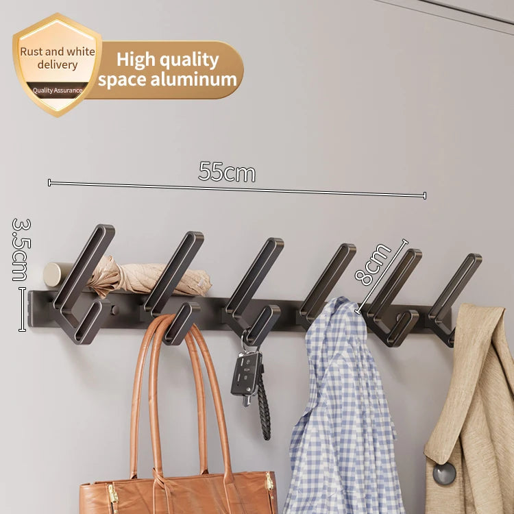Coat Hook Wall Rack Hanger – Aluminium Wall-Mounted Hook Rail Wall Hooks