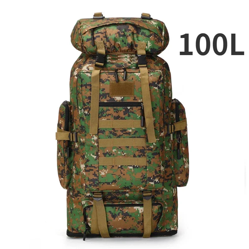 80L/100L Tactical Mountaineering Backpack – Large Capacity Hiking & Camping Bag Dealprice.co.uk