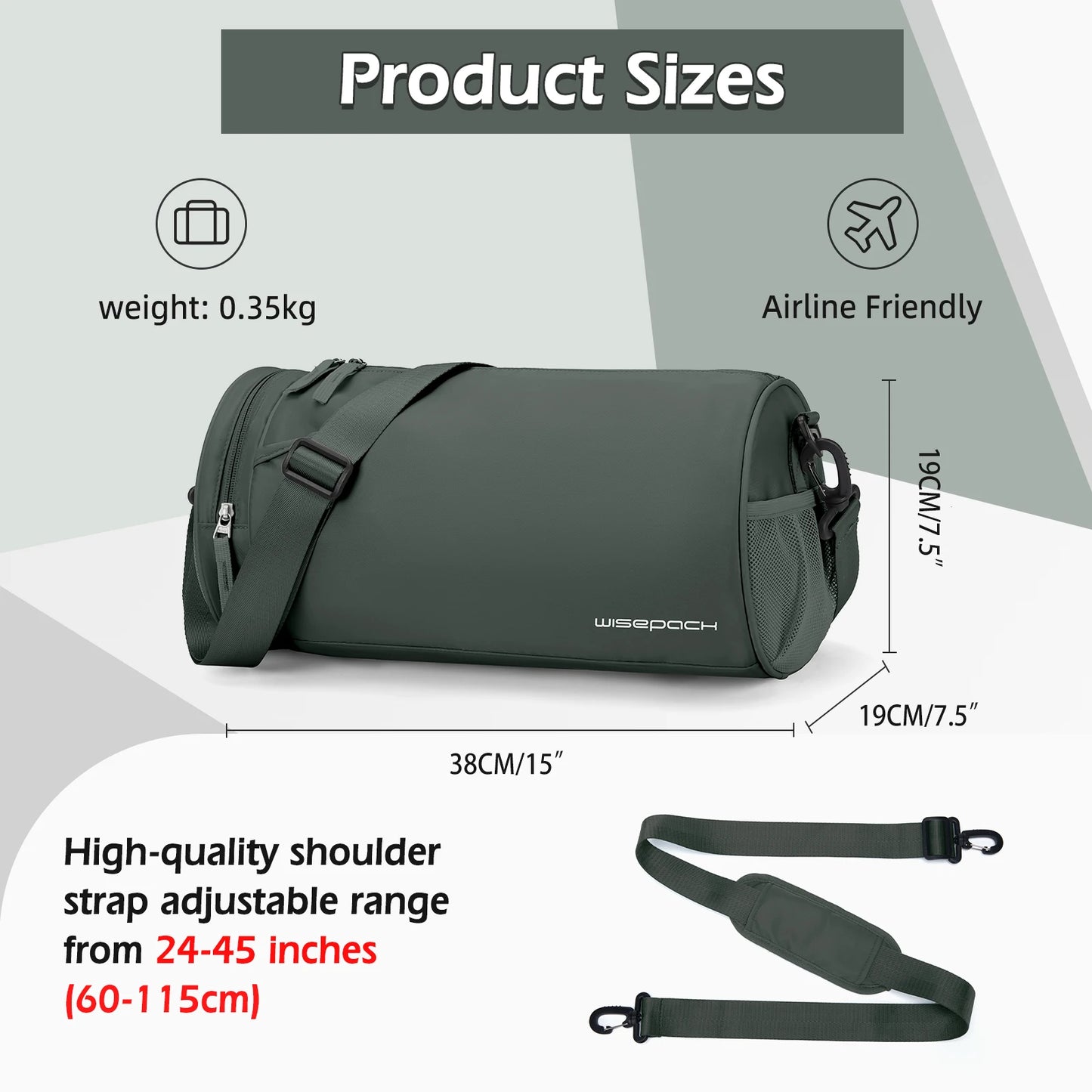 Women’s Waterproof Gym, Yoga & Weekend Bag with Shoe Compartment