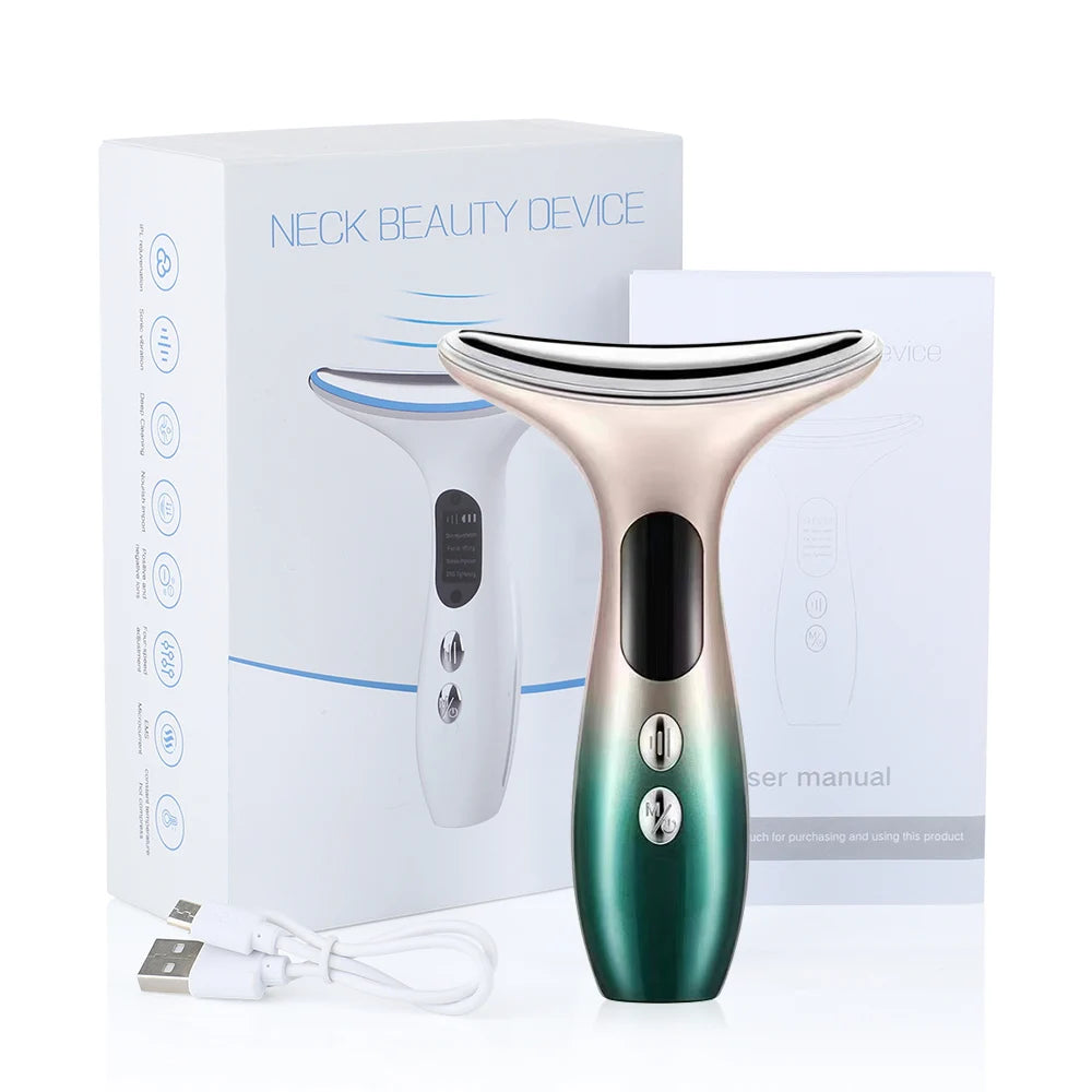 Neck & Face Beauty Device – 3-Colour LED Skin Tightening & Wrinkle Remover