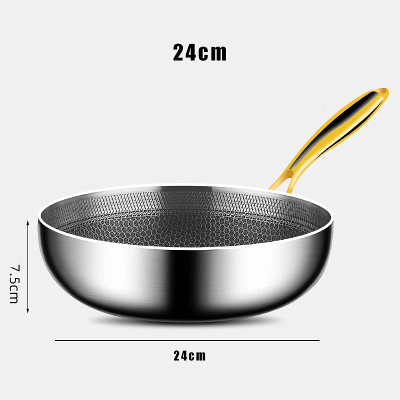 Ultimate Heat Control & Non-Stick Power – 316 Stainless Steel Honeycomb Frying Pan
