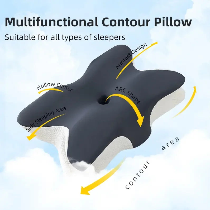 Butterfly Memory Foam Cervical Pillow – Orthopaedic Neck Support for Pain Relief