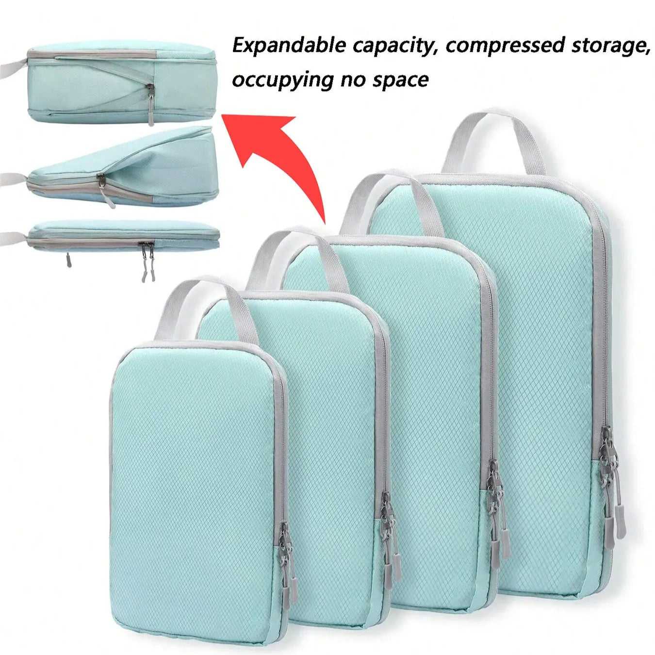 Travel Packing Cubes – Waterproof Compressible Luggage Organizer Set