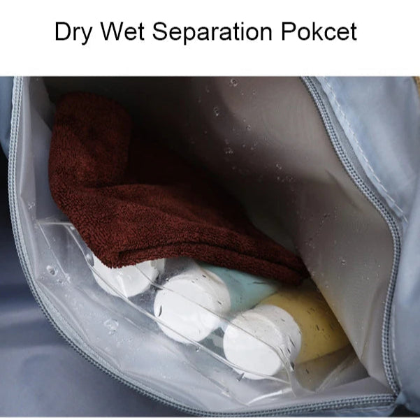 Waterproof Gym Duffle Bag – Dry/Wet Separation, Carry-On Weekender Bag