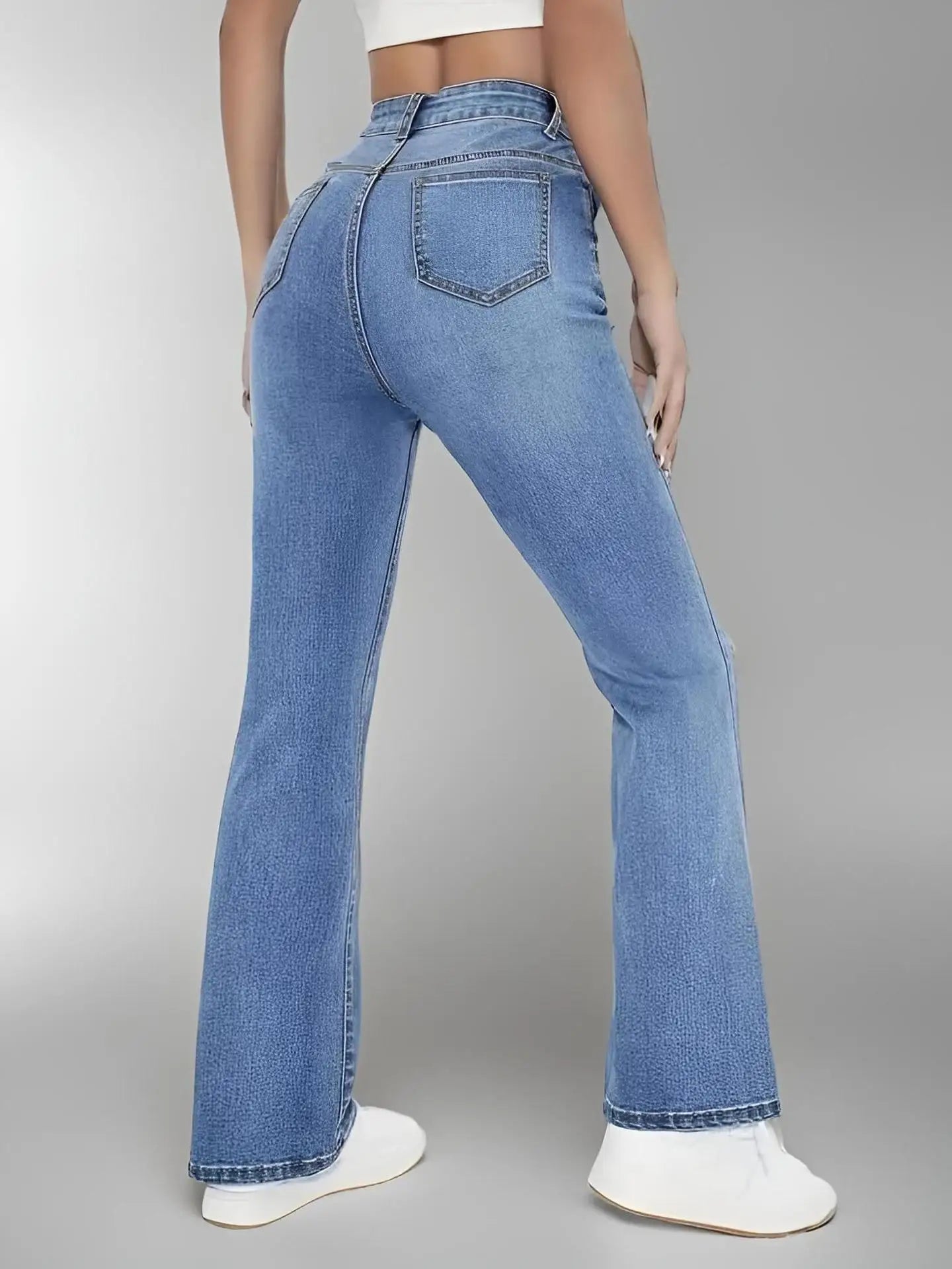 Women's High Waist Straight Leg Jeans – Casual Slimming Denim for Everyday Wear