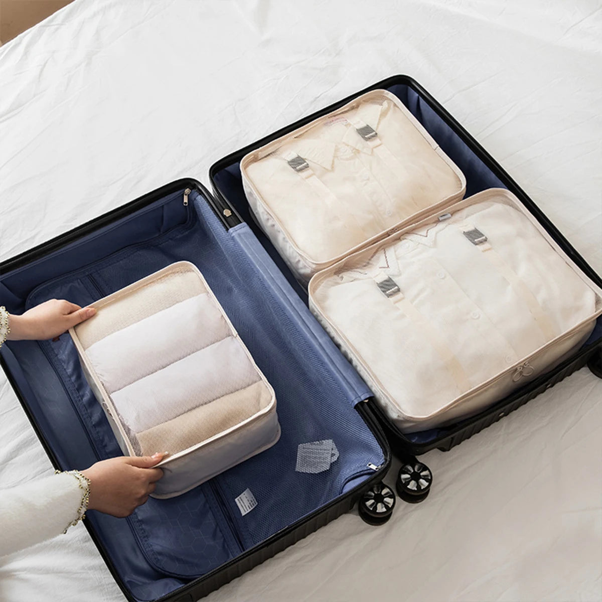 3PCS Travel Packing Cubes Set – Lightweight, Breathable, Multi-Size Luggage Organisers