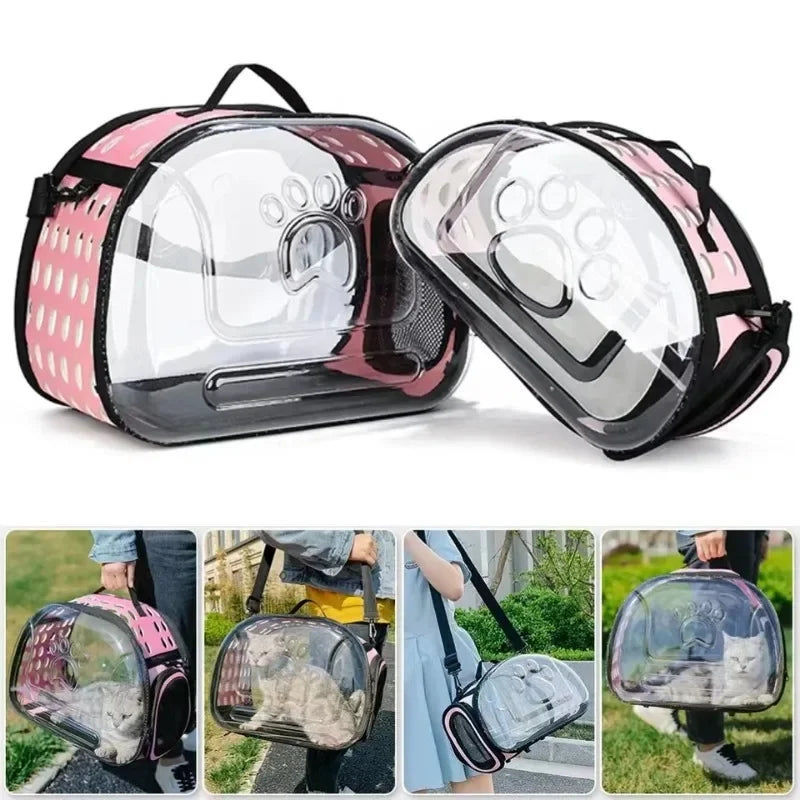 Transparent Pet Shoulder Crossbody Bag – Breathable Carrier for Cats & Small Dogs Dealprice.co.uk