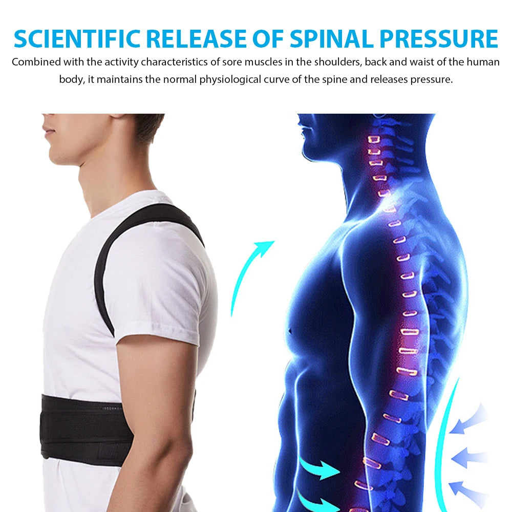 Adjustable Back & Shoulder Support Strap – Ergonomic Comfort & Alignment Aid