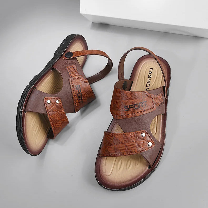 Men’s Summer Slip-On Sandals – Non-Slip Open-Toe Casual Beach Slippers