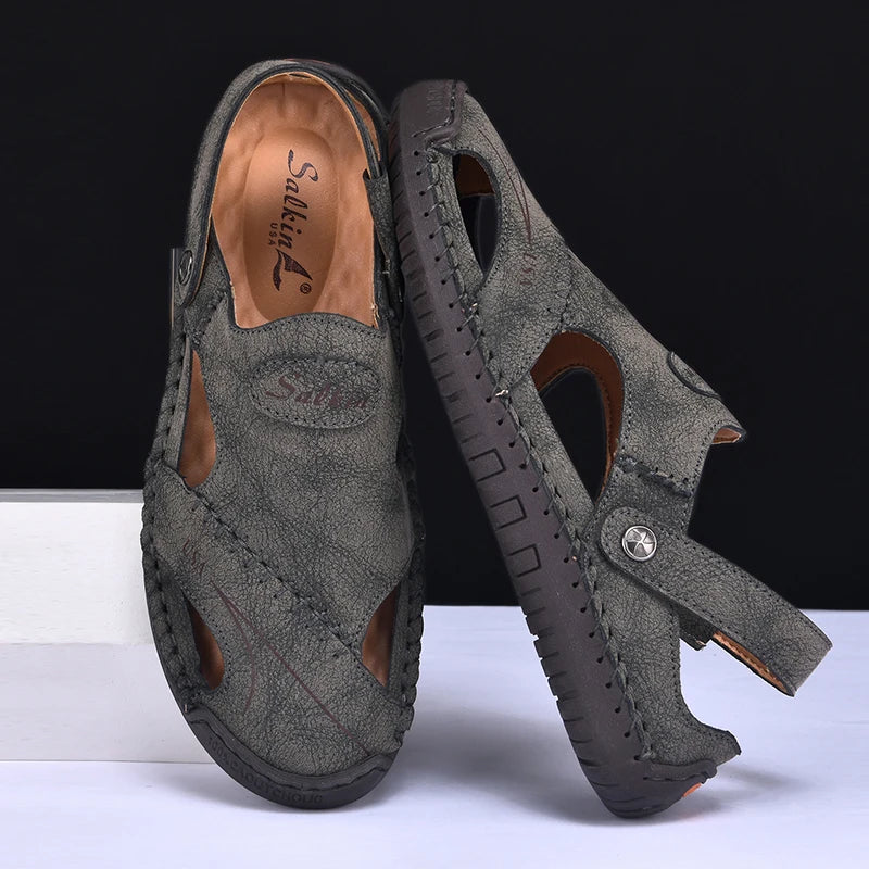 New Handmade Summer Sandals for Men – Breathable Outdoor Leather Shoes