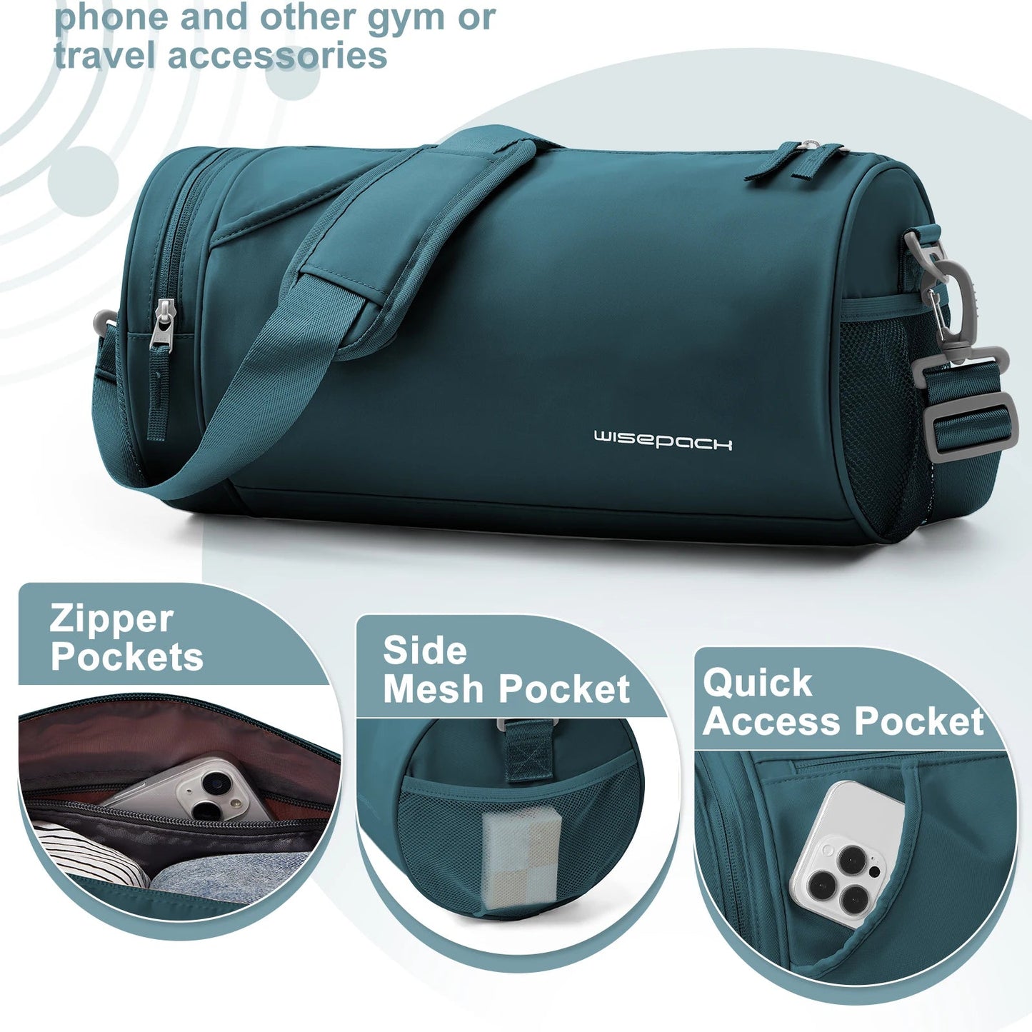 Women’s Waterproof Gym, Yoga & Weekend Bag with Shoe Compartment